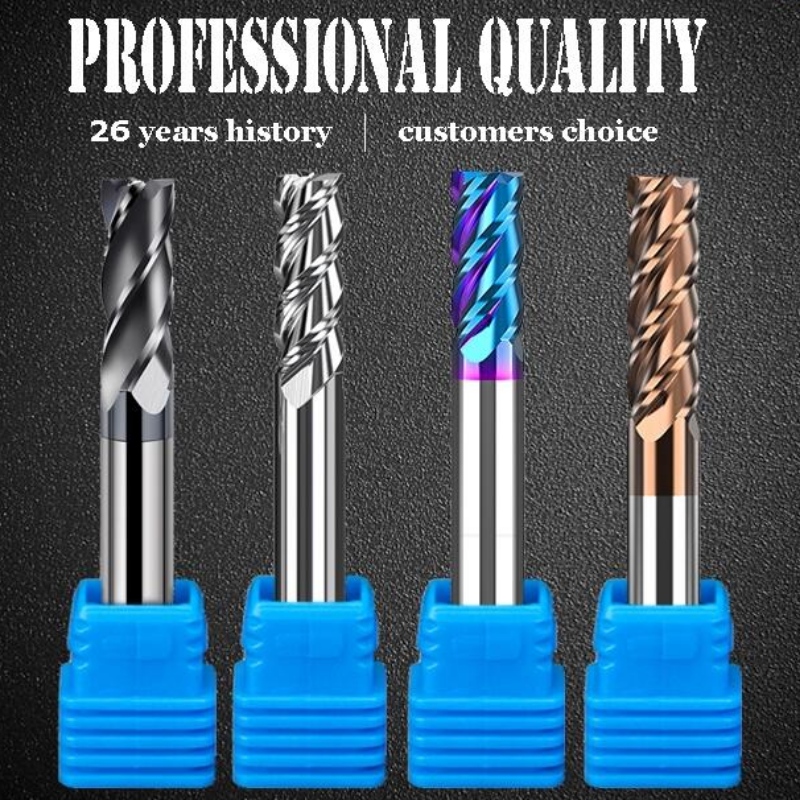 Integral end mill series:1/4 inch cnc solid down cut brazed tungsten carbide flat square wood roughing end mill carbite cutter endmills endmill 4 flute